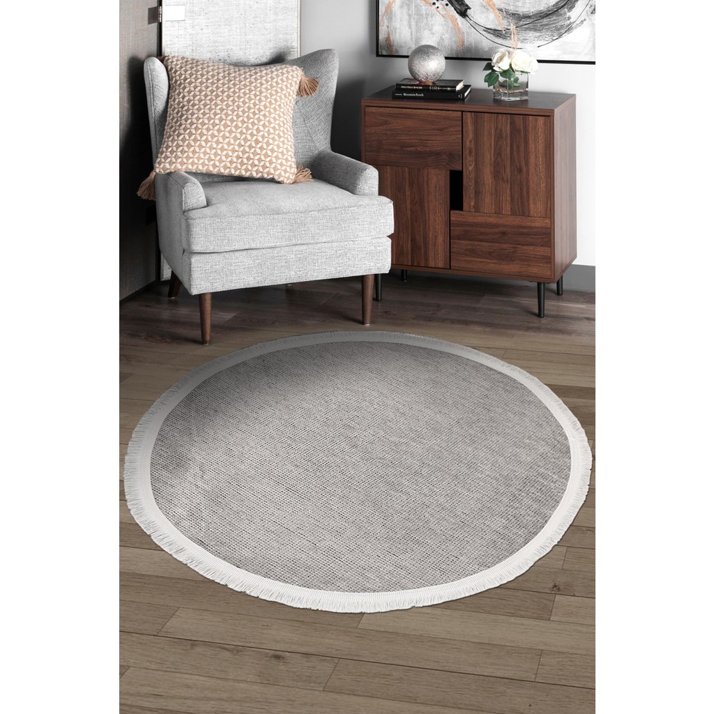 Dekozer Azra Gri Yuvarlak Mutfak Halısı | Yıkanabilir, Kaymaz Taban, Yumuşak Dokulu Antre Kilimi - 200 x 200 cm SSD / Solid State Drive Fiyatı