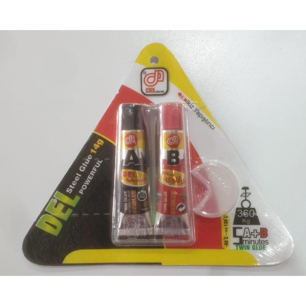 Del Glue Ikiz Metal Iran Yapıştırıcı 10'lu Paket Çelik, Demir, Fayans, Granit, Taş, Sert Plastik Yapıştırıcı 14 gr Nalburiye & Hırdavat Fiyatı