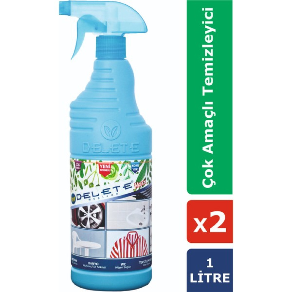Delete Hijyen Maxx Çok Amaçlı Yağ&Kir&Leke&Küf 1 Litre 2'li Paket Temizlik Malzemeleri Fiyatı