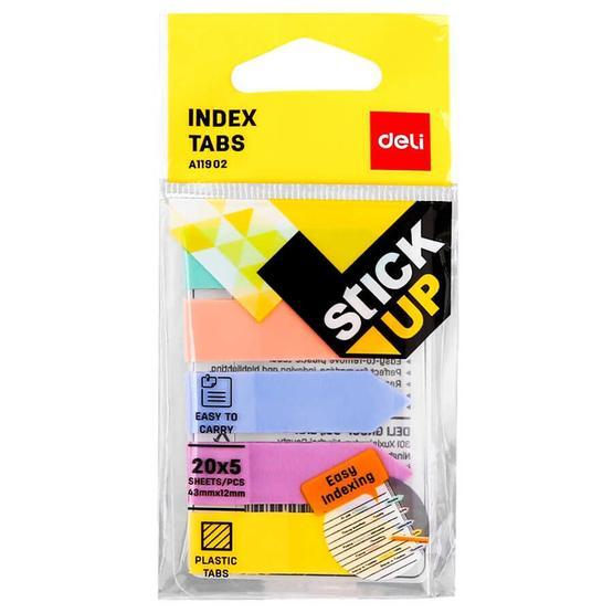 Deli A11902 Sticky Notes 5 Renk 43x12 mm Şerit Yapışkanlı Not Kağıdı