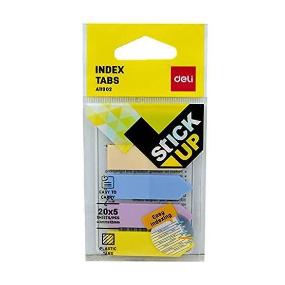 Deli A11902 Sticky Notes 5 Renk 43x12 mm Şerit Yapışkanlı Not Kağıdı