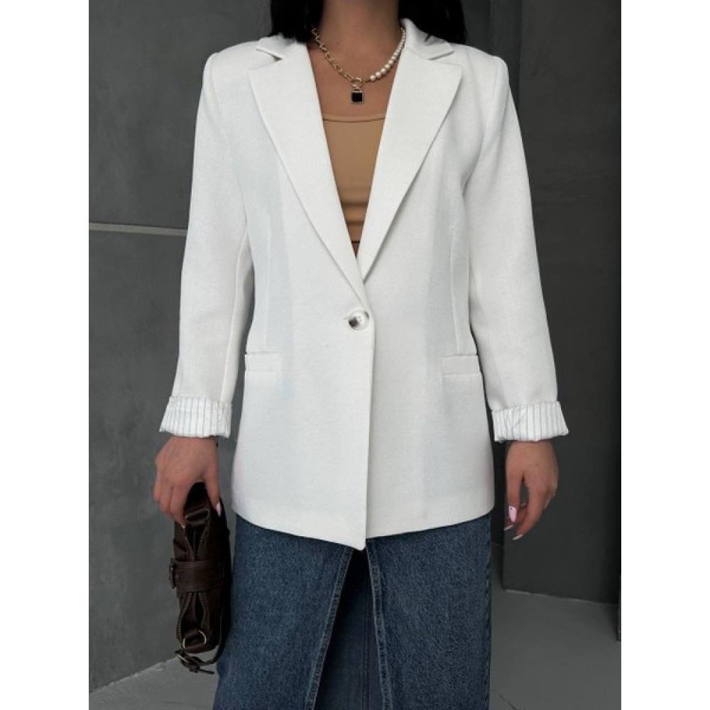 Deli Dolu Moda Kadın Astarı Çizgili Keten Blazer Ceket Bayan Ceket Fiyatı