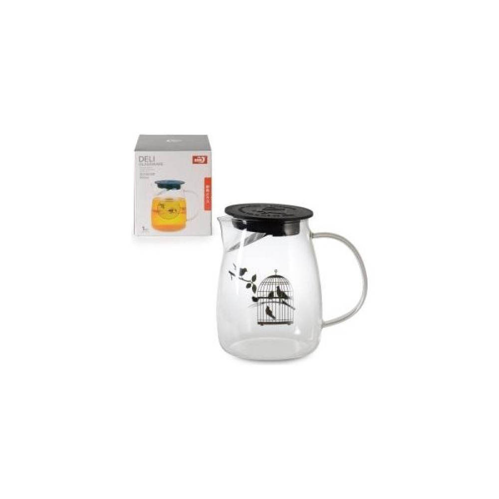 Deli Glassware Kafes ve Kuş Desenli Cam Demlik Çay / Çaydanlık Setleri Fiyatı