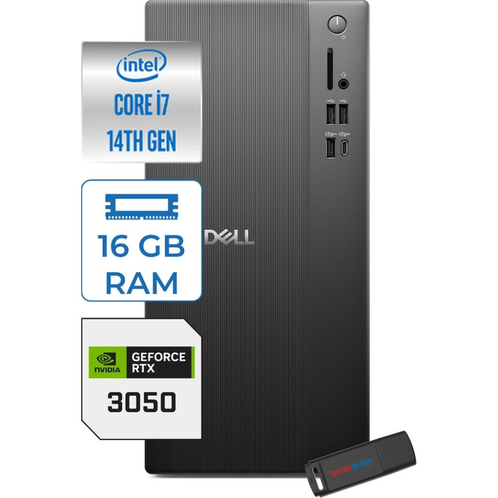 Dell Tower ECT1250 Intel® Core™ İ7-14700 16GB Ddr5 512GB SSD 6GB/RTX3050 Freedos Mini Tower Masaüstü Bilgisayar RPLSR00723F02+ZETTAUSBBELLEK - Yok Masaüstü Bilgisayar Fiyatı