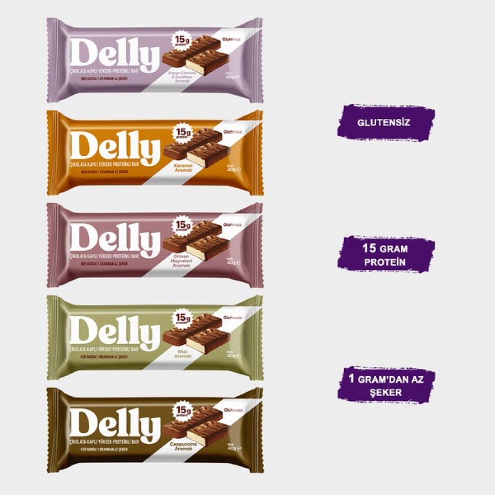Delly Çikolata Kaplı Yüksek Proteinli Bar - Karışık Kutu 40G 12 Adet Diğer Fiyatı