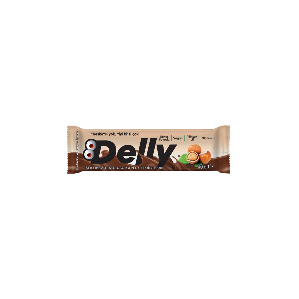 Delly Şekersiz Çikolata Kaplı - Fındıklı Bar 12 X 40 G Atıştırmalık Fiyatı