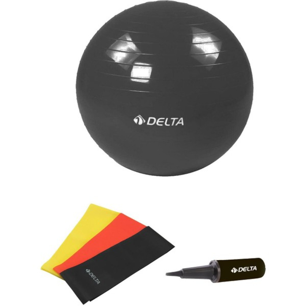 Delta 55 cm Pilates Topu 3'lü Pilates Bandı Egzersiz Direnç Lastiği Pilates Topu Pompası 5'li Set - Siyah Oto Boyaları Fiyatı