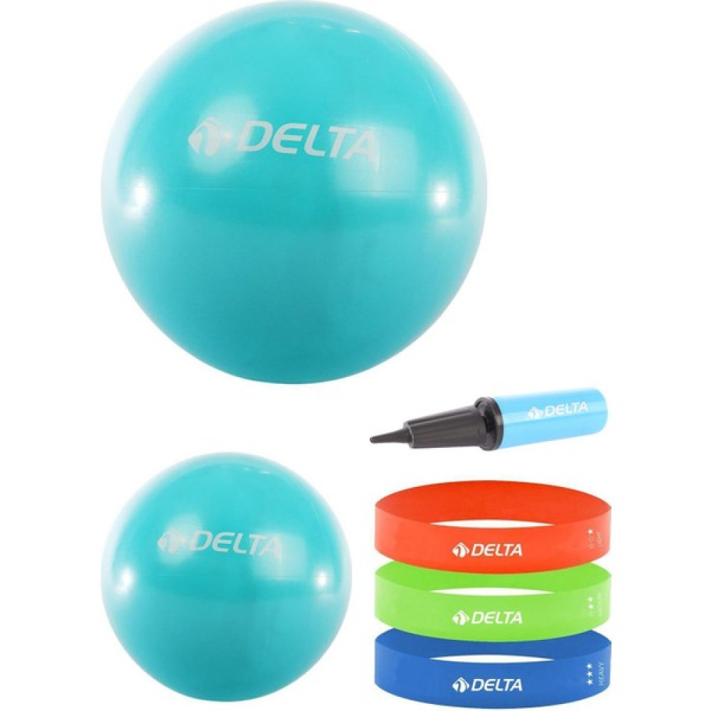 Delta 65 Cm-25 cm Pilates Topu 3'lü Squat Bandı Egzersiz Direnç Lastiği Pilates Topu Pompası Seti - Turkuaz Oto Boyaları Fiyatı