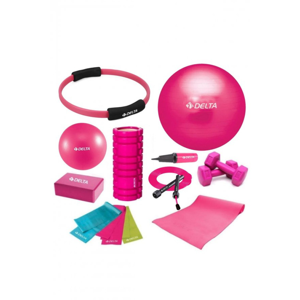 Delta 75-25Cm Pilates Topu Minderi Foam Roller Yoga Blok Bant Set Pilates Aletleri Fiyatı