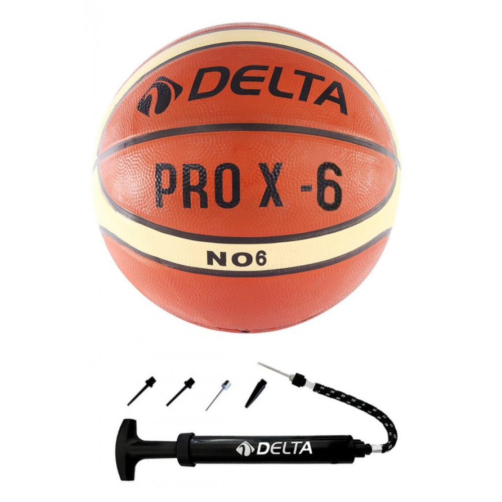 Delta Pro X Deluxe Kaucuk 6 Numara Basketbol Topu + Top Pompasi Basketbol Ürünleri Fiyatı