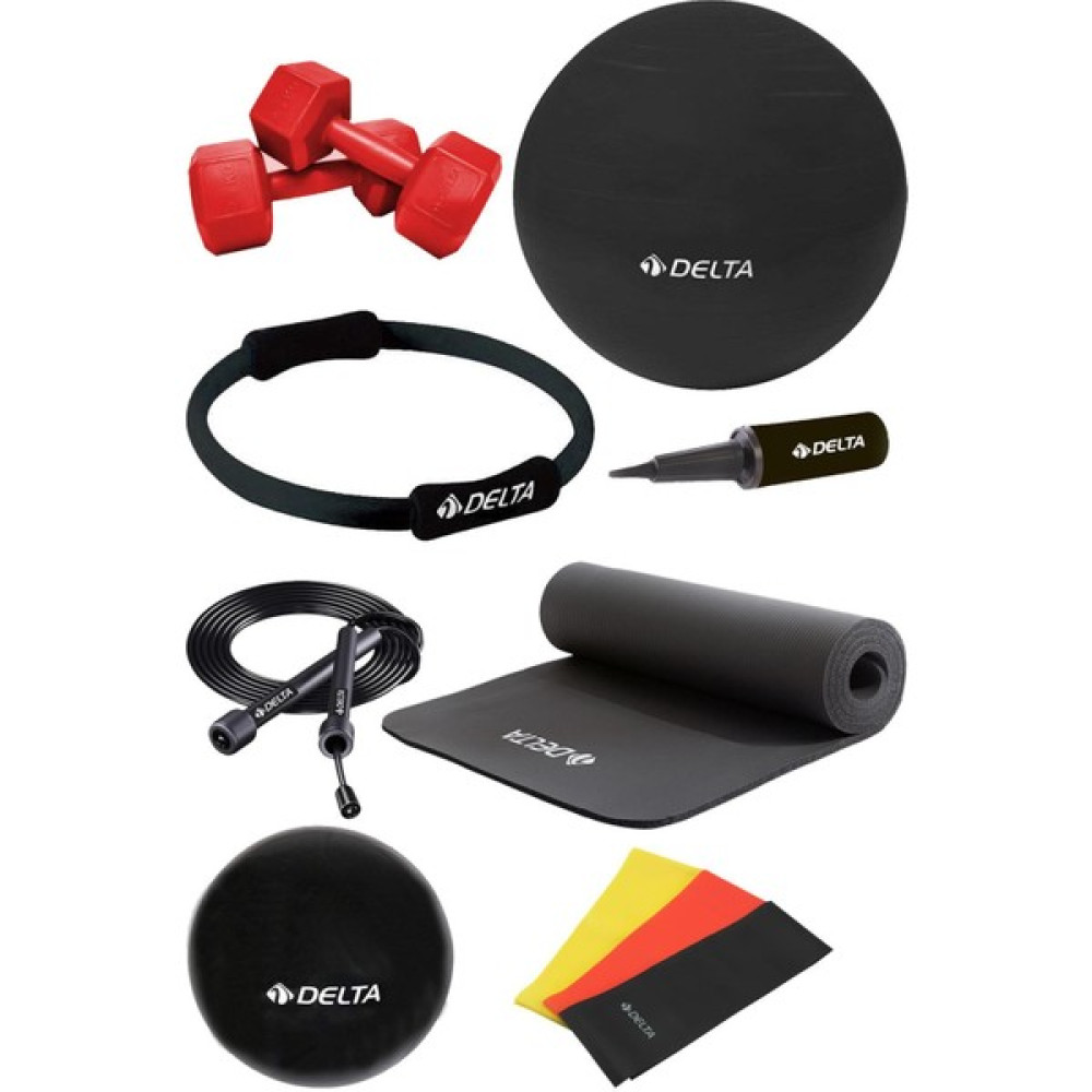 Delta Pss 10 mm Minder 75 cm Pilates Topu Çemberi 2 kg Dambıl Seti - Siyah Oto Boyaları Fiyatı