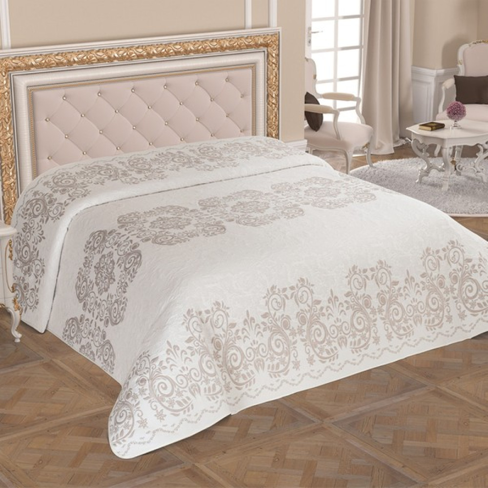 Delüx Series Ada Model Yastıksız Tek Parça Pike Yatak Örtüsü - Renkli - 240 x 260 cm Yatak Örtüsü Fiyatı