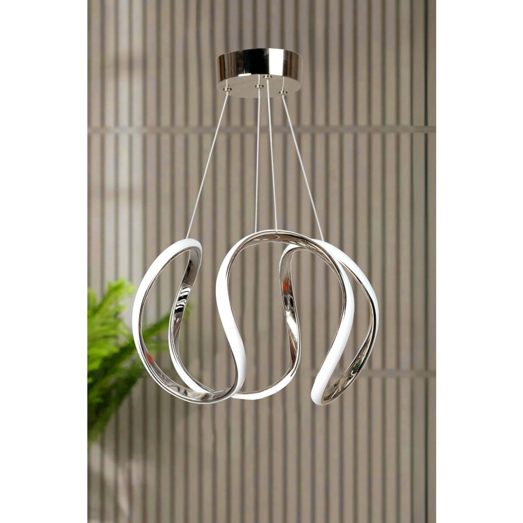 Deluxe Model Krom Kaplama Metal Salon Mutfak Oturma Yatak Odası Modern LED Sarkıt Avize Beyaz Işık Avize Fiyatı