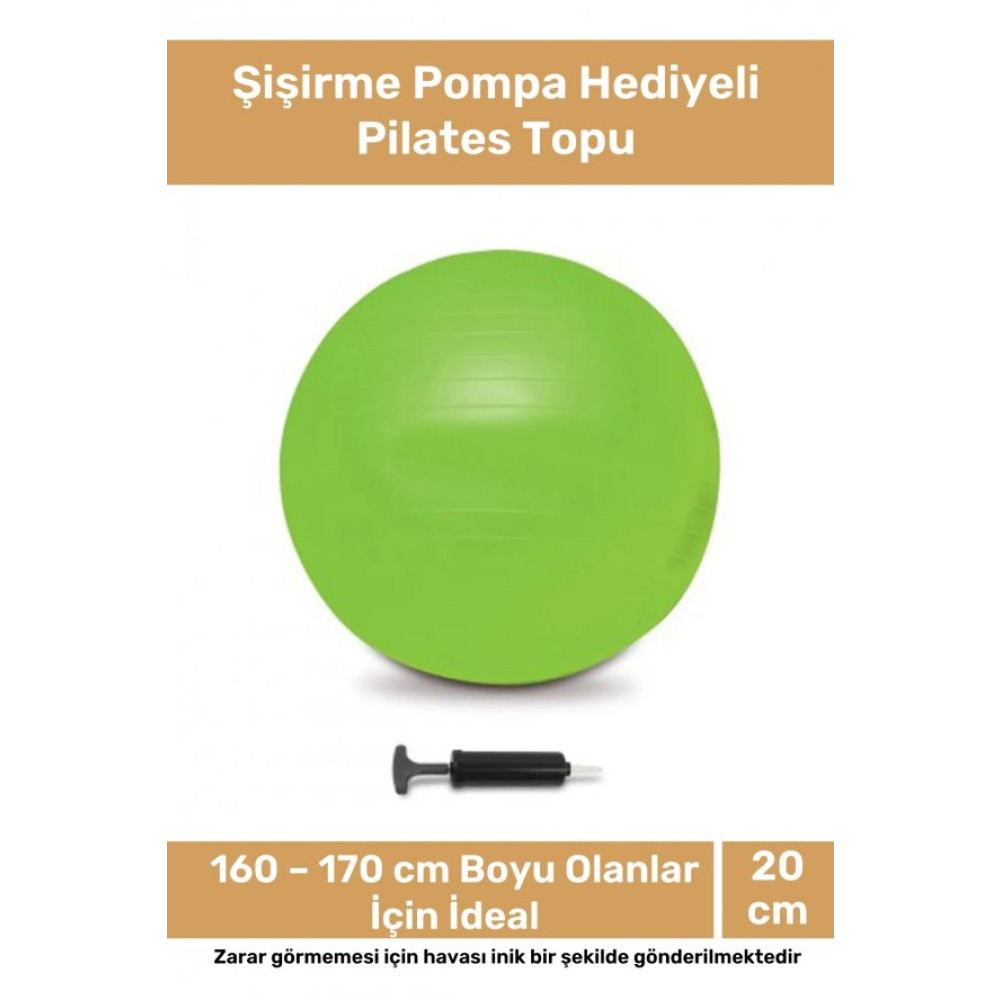 Deluxe Serisi Dayanıklı Yüksek Kalite Mini Gymball 20Cm Yeşil Pilates Topu Şişirme Pompa Hediyeli Pilates Topu Fiyatı