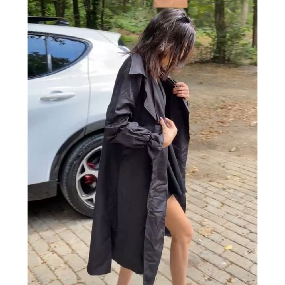 Dem Butik Siyah Trençkot Kadın Trençkot Fiyatı