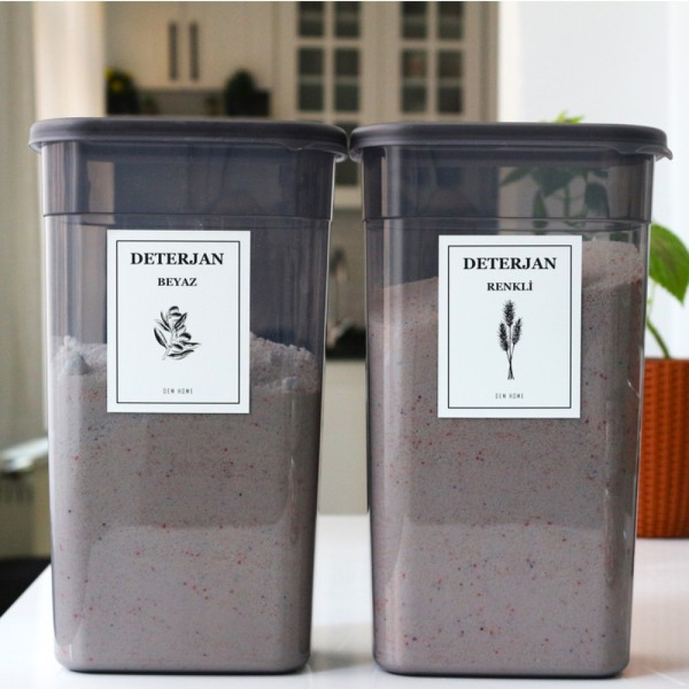 Dem Home 2'li Antrasit Deterjan Kutusu Saklama Kabı 3200 ml Renkli ve Beyaz Deterjan Kutusu Eşya Saklama Kutusu Fiyatı
