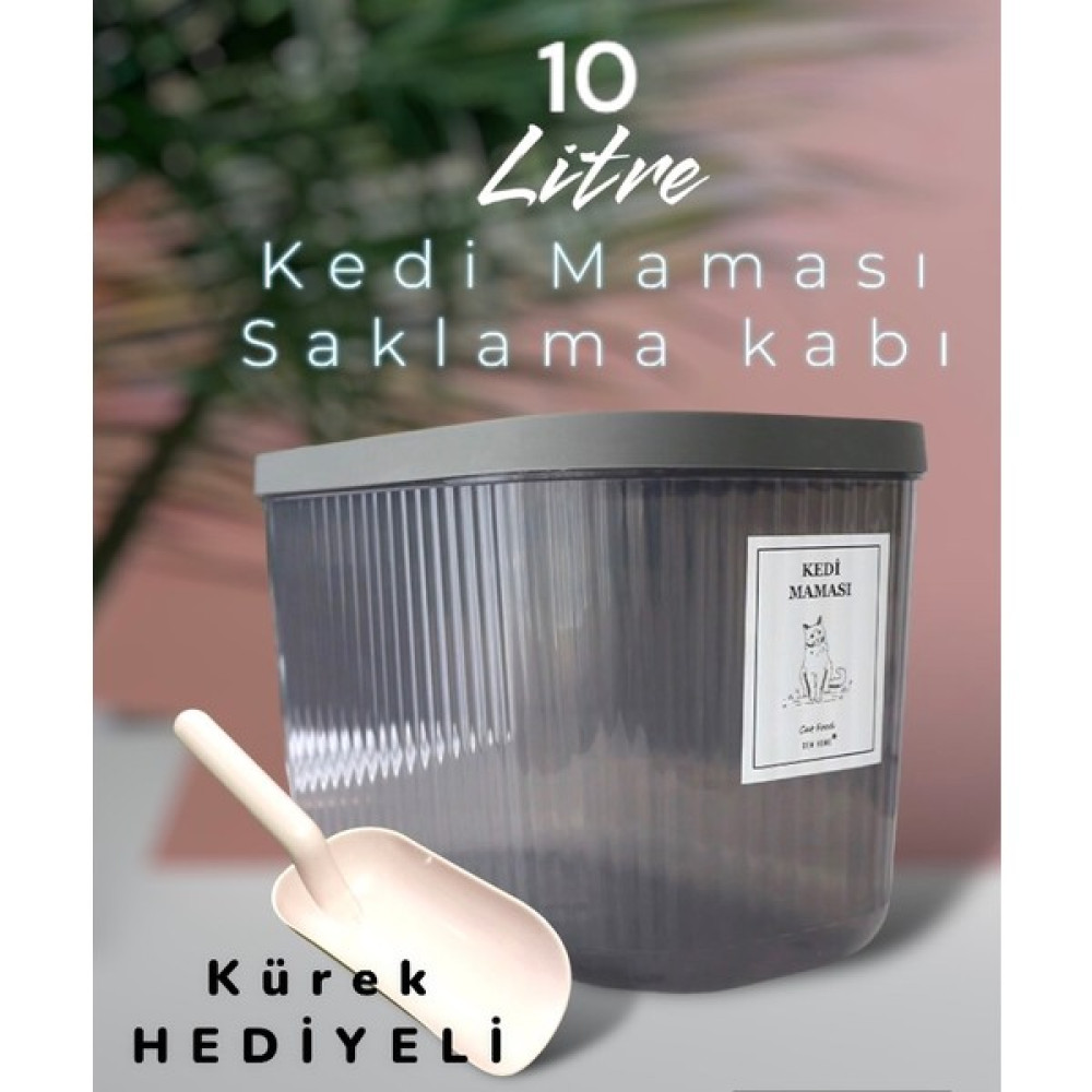 Dem Home Kedi Maması Saklama Kabı 10 Litre Antrasit Renk Saklama Kabı 10 Lt Evcil Hayvan Ürünleri Fiyatı