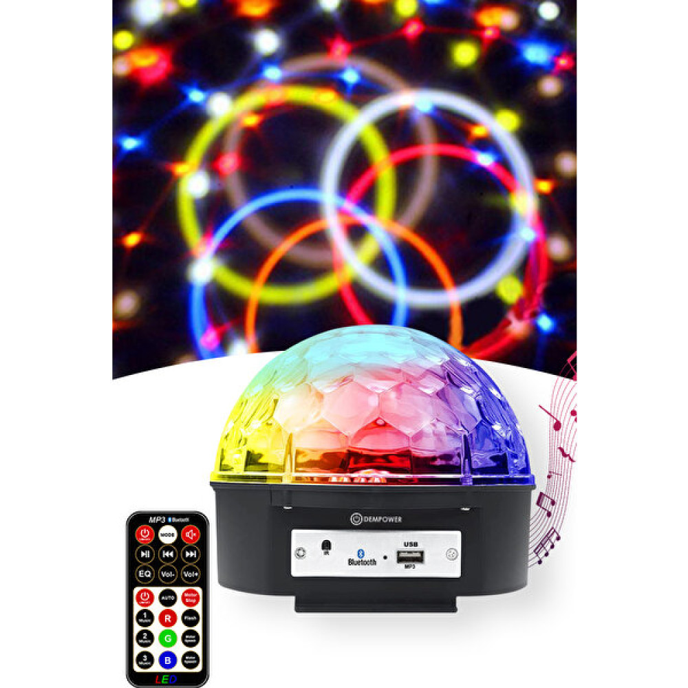 Dem Power Disko Topu Renkli LED Işıklı Bluetooht Özellikli Sese Duyarlı Mp3 Çalar Dempower - Siyah Gece Lambası Fiyatı