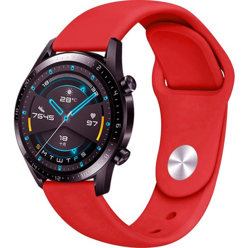Demakay Huawei Gt / Gt 2 / Gt 2 Pro - Honor Magic Watch 2 46MM - Samsung Gear Watch 46MM Silikon Kordon - Kırmızı Giyilebilir Teknoloji Aksesuarları Fiyatı