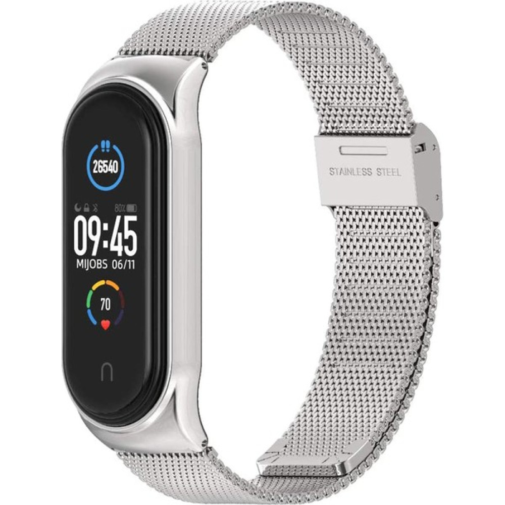 Demakay Xiaomi Mi Band 3 / Mi Band 4 Uyumlu Metal Hasır Kordon Kayış - Gri Giyilebilir Teknoloji Aksesuarları Fiyatı