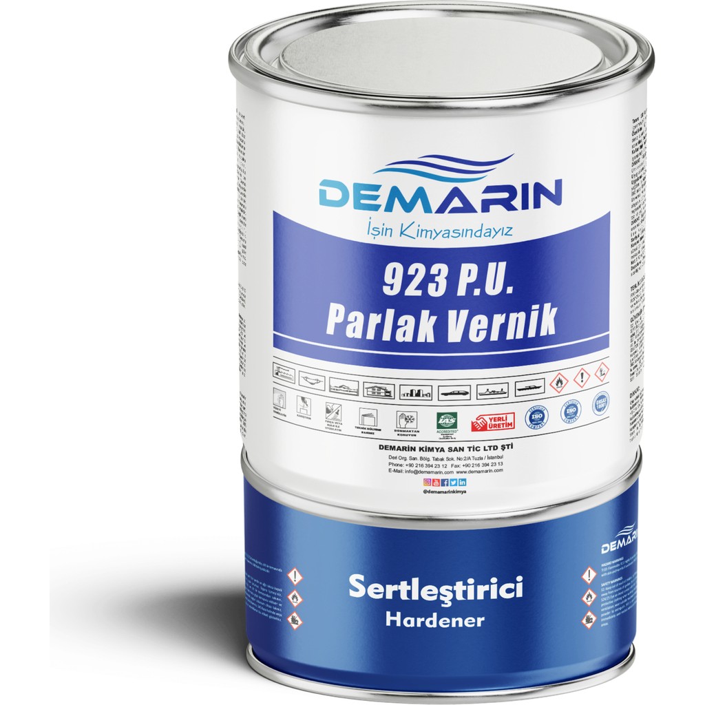 Demarin 923 Poliüretan Parlak Vernik (Çift Bileşenli Vernik) - 20 Kg - Şeffaf Diğer Fiyatı