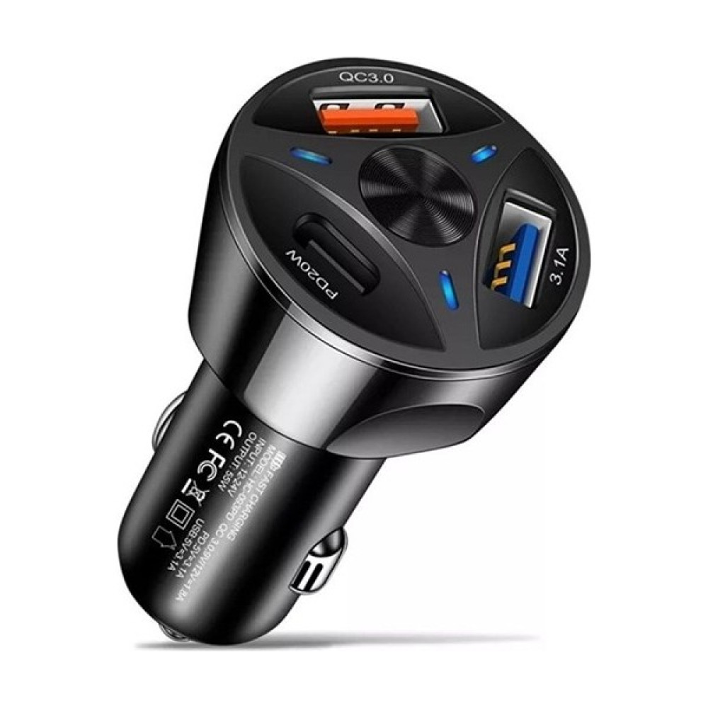 Demdem Go 55W 3 Port USB Araç Için Telefon Şarj Cihazı 3 Girişli Çakmaklık ADAPTÖR-3.1A Pd 20W Qc 3.0 Bilgisayar Çevirici ve Adaptörü Fiyatı