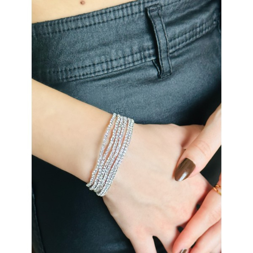 Demet By Gardenia Zirkon Taşlı Silver Kaplama Lastikli Model 6 Adet Su Yolu Bileklik Saat ve Bileklik Aksesuarı Fiyatı