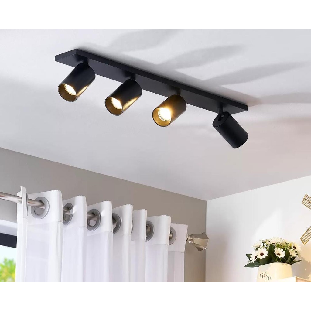 Demet Habek My Lights GU10 DÖRTLÜ SİYAH HAREKETLİ BAŞLIK LED TAVAN SPOT AVİZE OSRAM TASARRUFLU LED AMPÜL GÜNIŞIĞI VEYA BEYAZ RENK SEÇENEKLİ Avize Fiyatı
