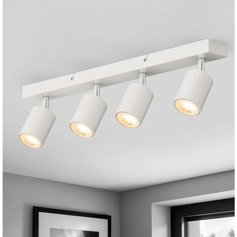 Demet Habek My Lights GU10 OSRAM TASARRUFLU LED AMPÜL DÖRTLÜ HAREKETLİ KROM MAFSAL DETAYLI LED SPOT TAVAN BEYAZ AVİZE 4 LÜ LED TAVAN SPOT MODERN SPOT Avize Fiyatı