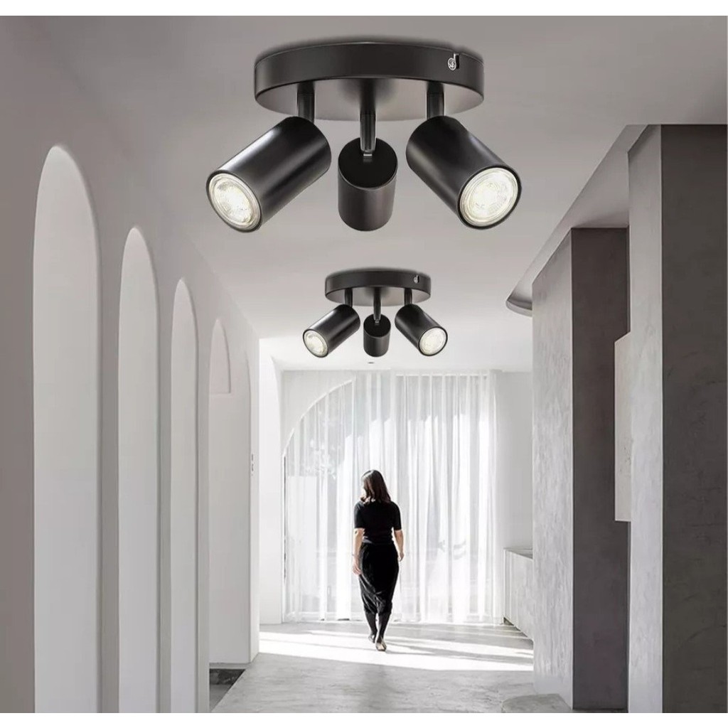Demet Habek My Lights Mylights Modern Üçlü Metal LED Spot Günışığı Ampullü Hareketli Avize - Siyah Avize Fiyatı
