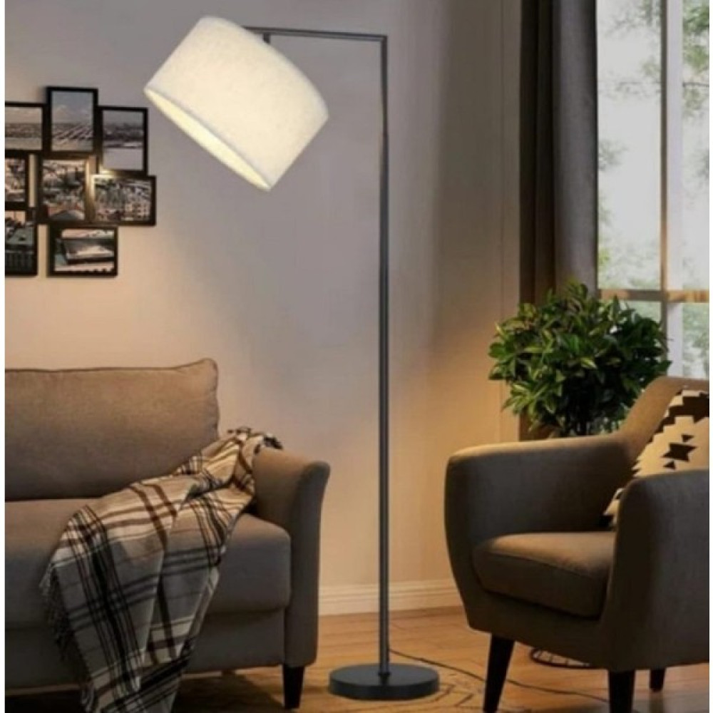 Demet Habek My Lights Mylıghts Retro Rustik Modern Krem Kumaş Köşe Lambası Lambader (Ev. Işyeri. Mekan. Cafe ) - Siyah - Krem Lambader Fiyatı