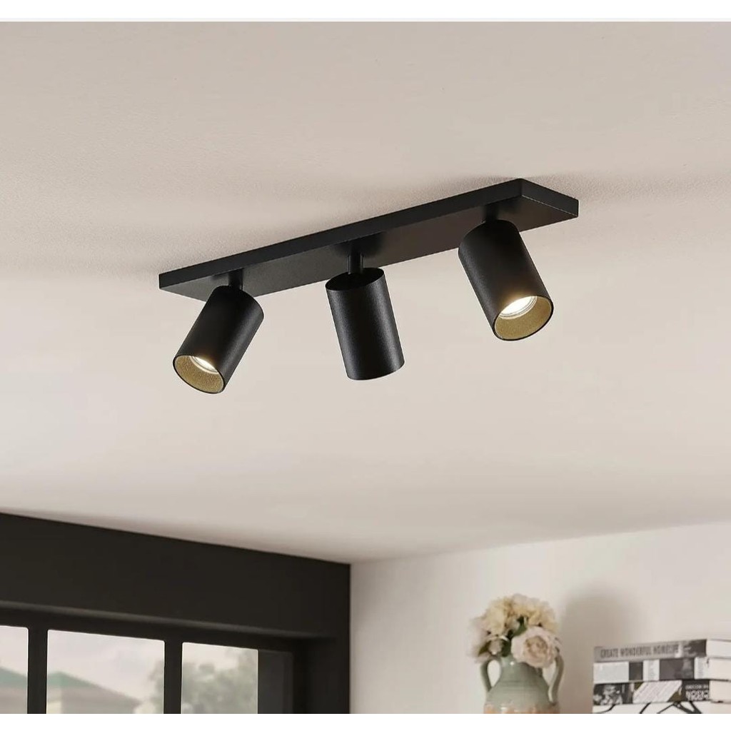 Demet Habek My Lights Mylights Siyah 60 cm Üçlü LED Avize LED Spot Hareketli Ampul Dahil Günışığı Avize Fiyatı