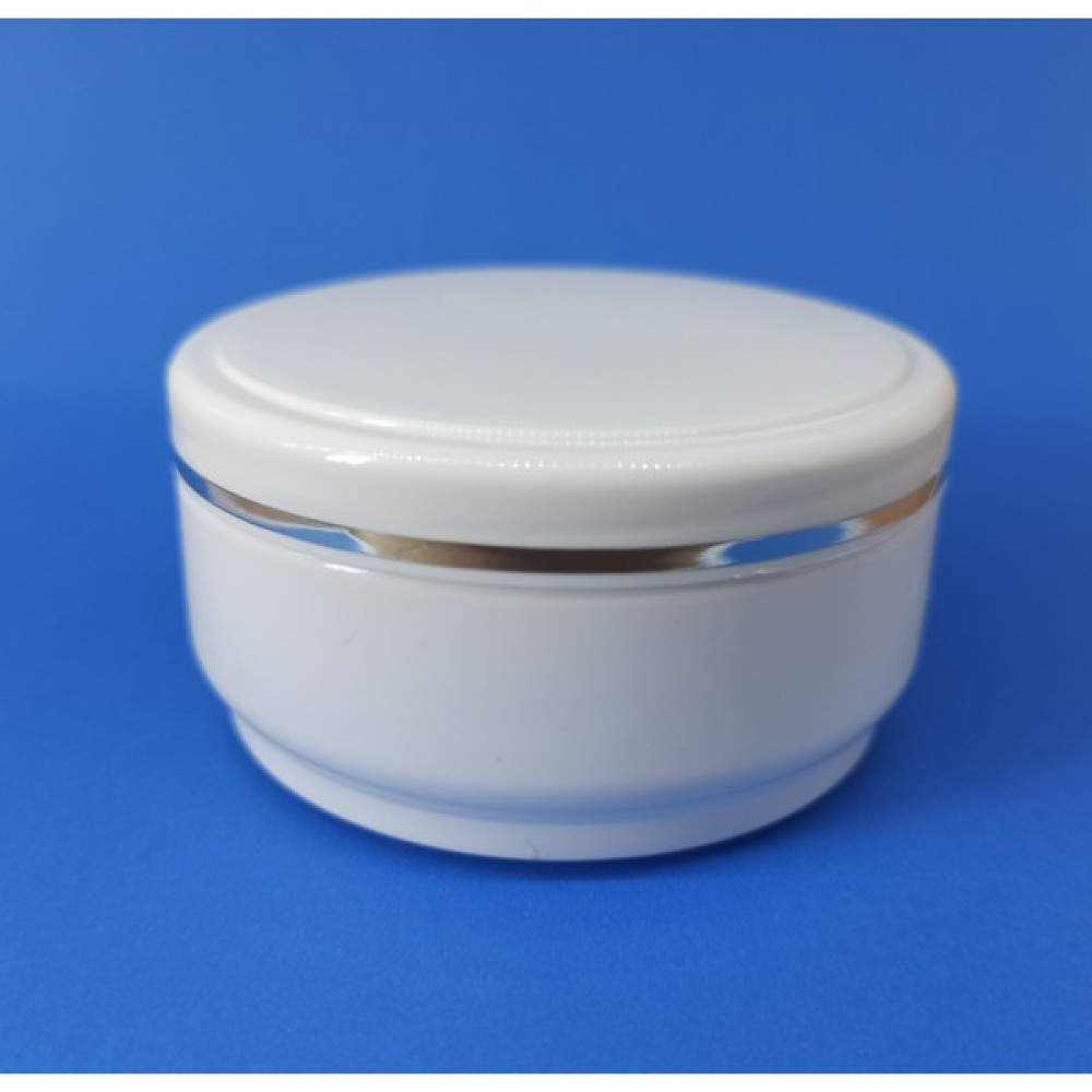 Demet Home 10 Adet Beyaz Lüx Şeritli Boş Kozmetik-Pomat-Krem-Hobi Kutusu Plastik Krem Kavanozu 25-30-50-100-150 Ml Seçenekli - 100 ml Hijyen ve Temizlik Fiyatı
