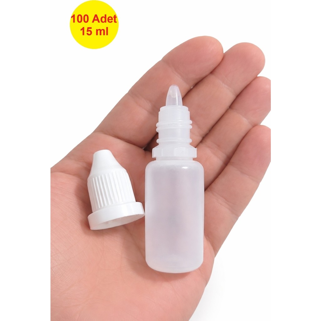 Demet Home 100 Adet 15 ml Boş Plastik Likit Kolonya Parfüm Sıvı Aseton ecza Şişesi 15 cc kırılır kapak şişe - 15 ml - 100 adet - Şeffaf Parfümler Fiyatı