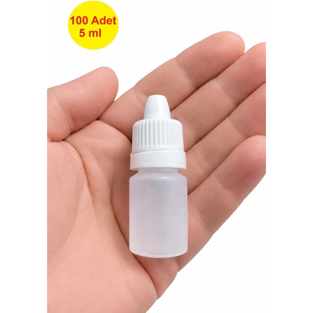 Demet Home 100 Adet 5 ml Boş Plastik Likit Kolonya Parfüm Sıvı Aseton ecza Şişesi 5 cc kırılır kapak şişe - 5 ml - 100 adet - Şeffaf Parfümler Fiyatı