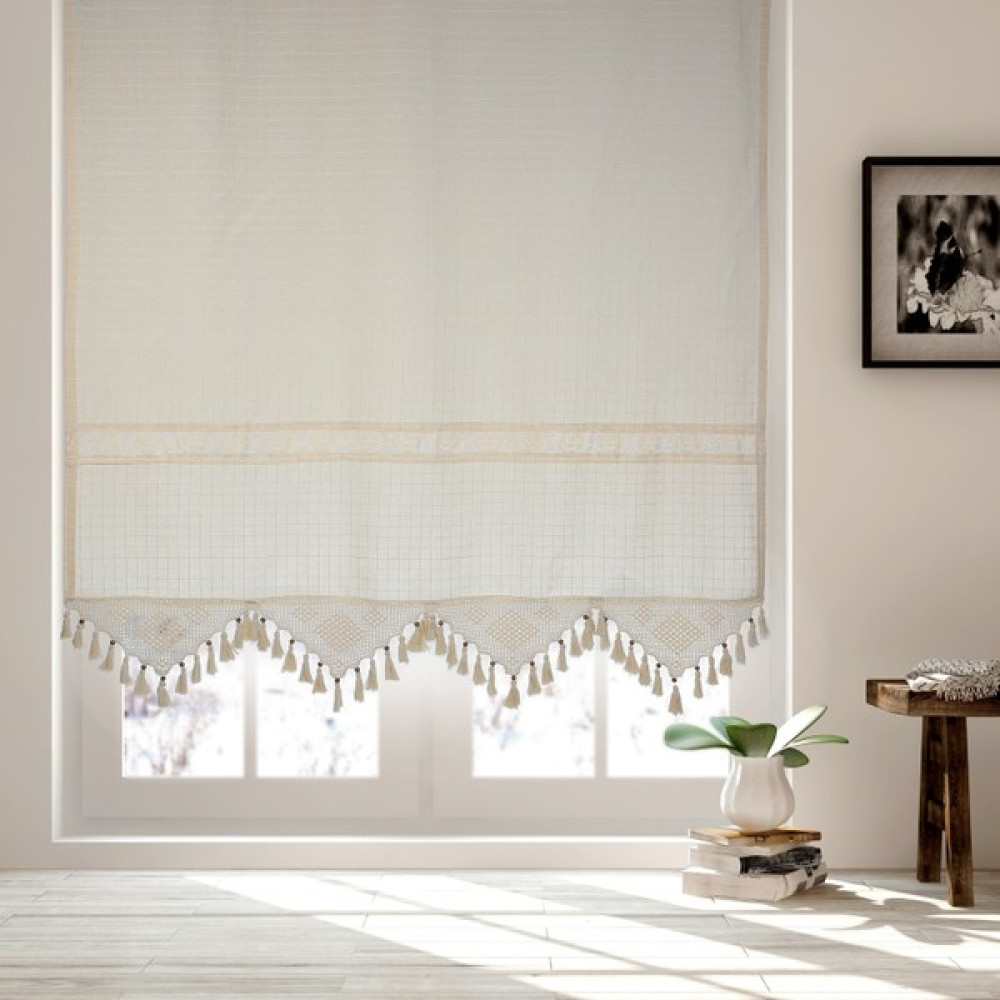 Demirhan Perde Pamuklu Buldan Işi Natural Monika Perde - 120 x 150 cm Tül Perde Fiyatı