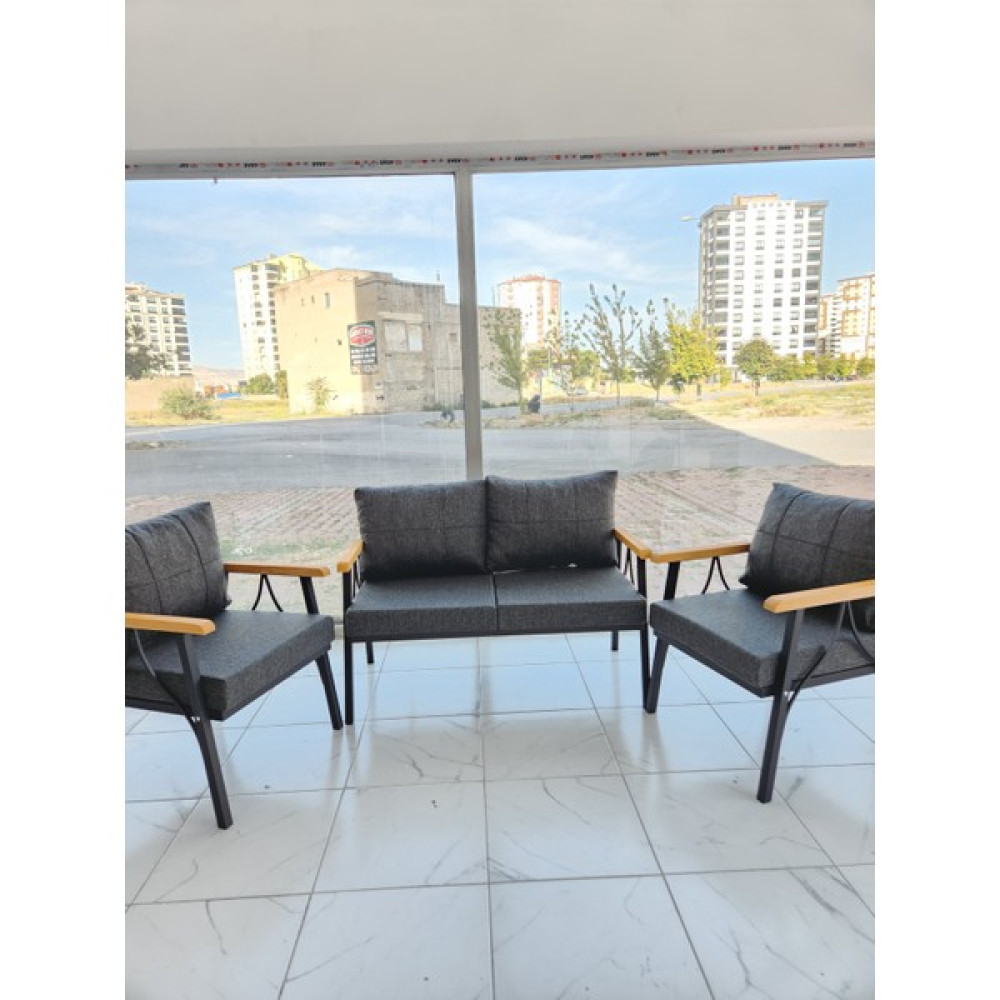 Demirhanlar Mobilya 2 1 1 Antrasit Cay Seti Balkon Bahçe Mobilyası Bahçe Mobilyası Takımı Fiyatı
