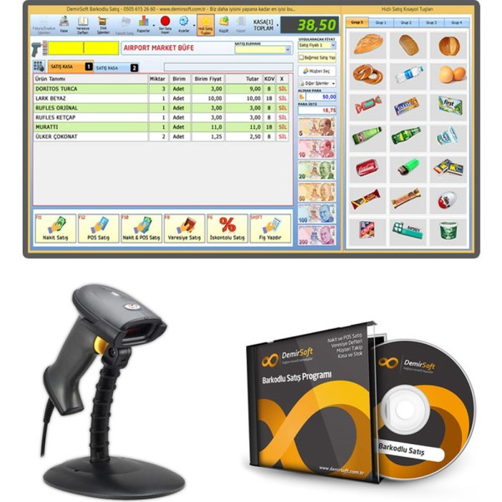DemirSoft Barkod Okuyucu + Market Barkodlu Satış Programı Yazıcılar Fiyatı
