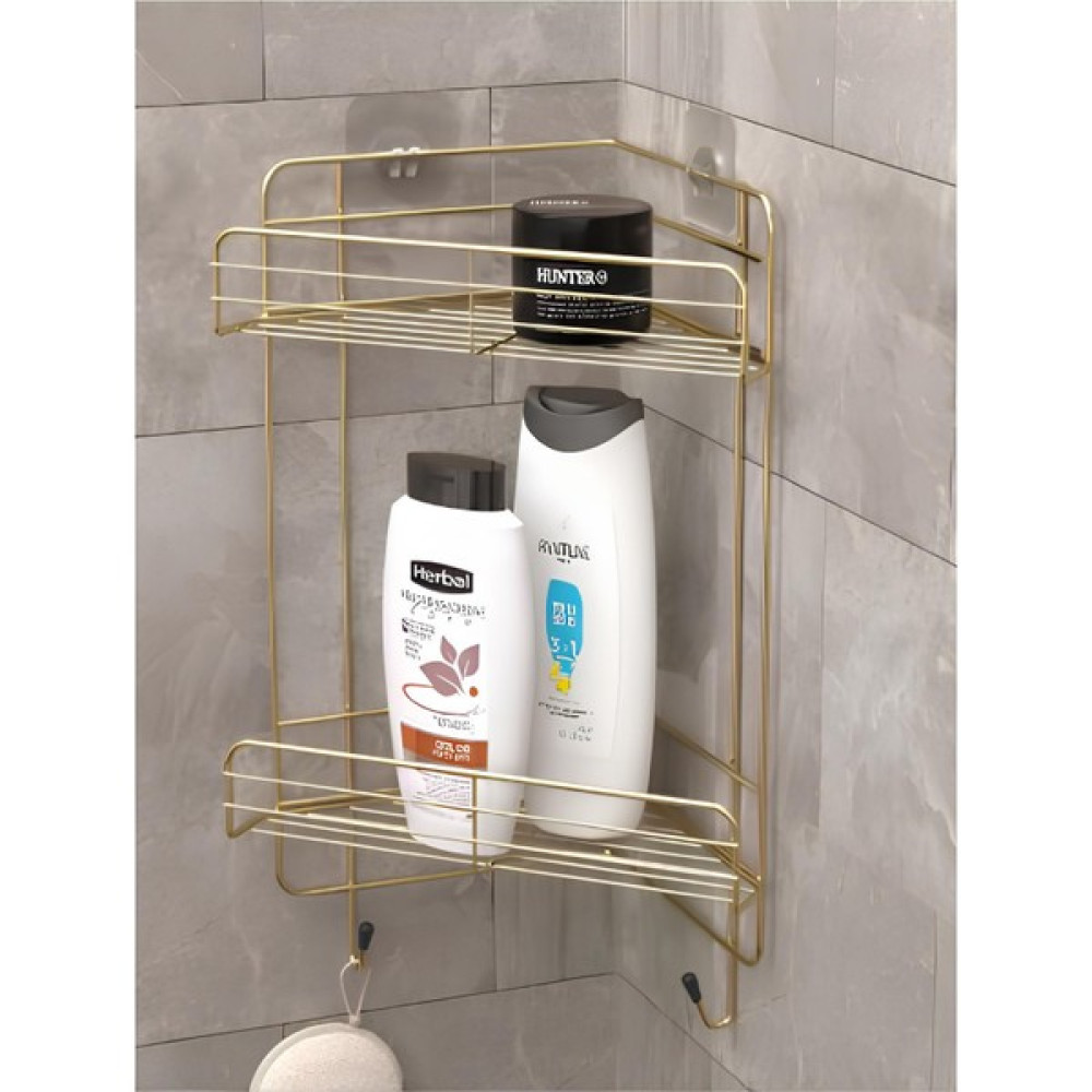 Demka Paslanmaz Banyo Rafı Şampuanlık Duş Rafı Banyo Düzenleyici Banyo Köşe Rafı Yapışkanlı Şampuan Rafı Gold Banyo Rafı Fiyatı