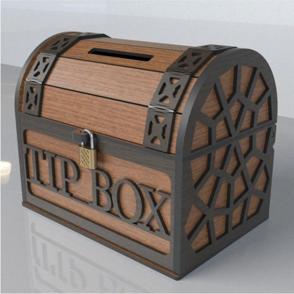 Demo Tasarım Tip Box Bahşiş Kutusu ve Kumbara Sandık Tipi Tipbox Ceviz Ahşap Eşya Saklama Kutusu Fiyatı