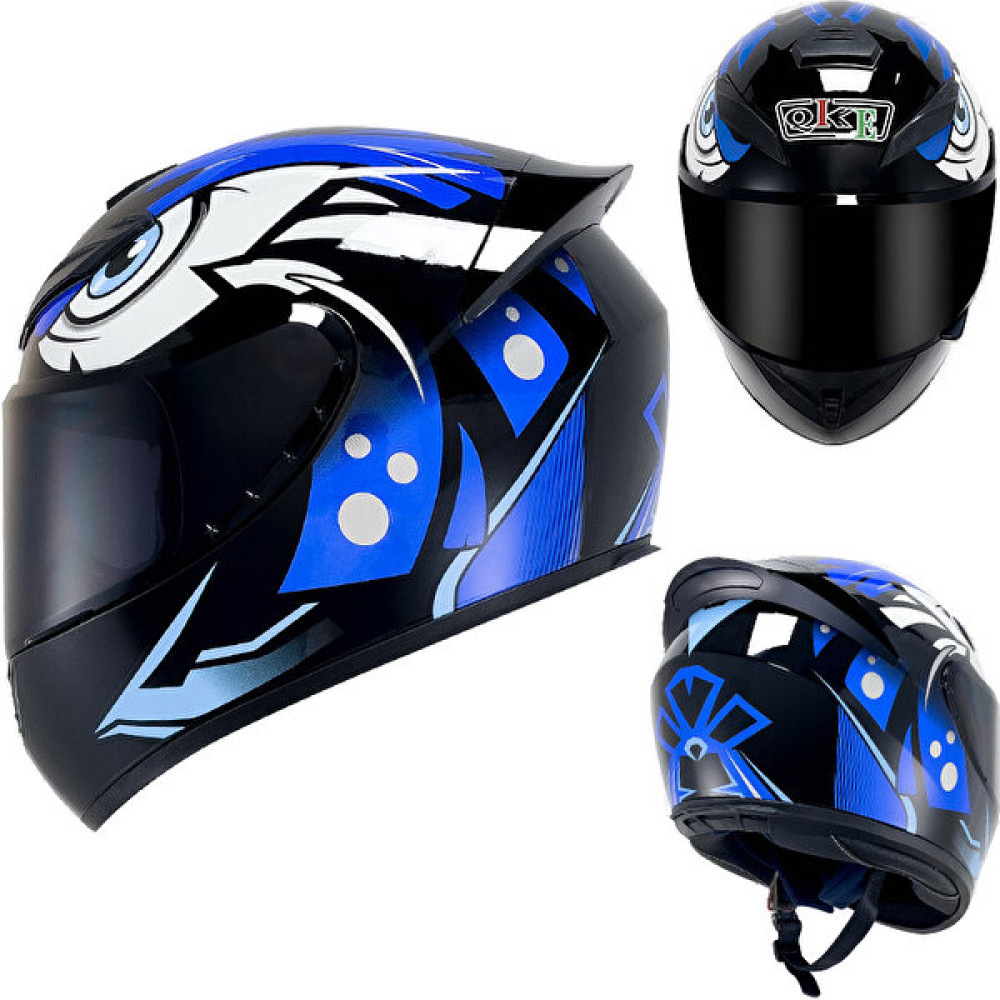 Demon Knight Motosiklet Kask Erkek ve Kadın Kış Kişilik Elektrikli Araba Kask (Yurt Dışından) - L - Deniz Mavisi Motorsiklet Kaskları Fiyatı
