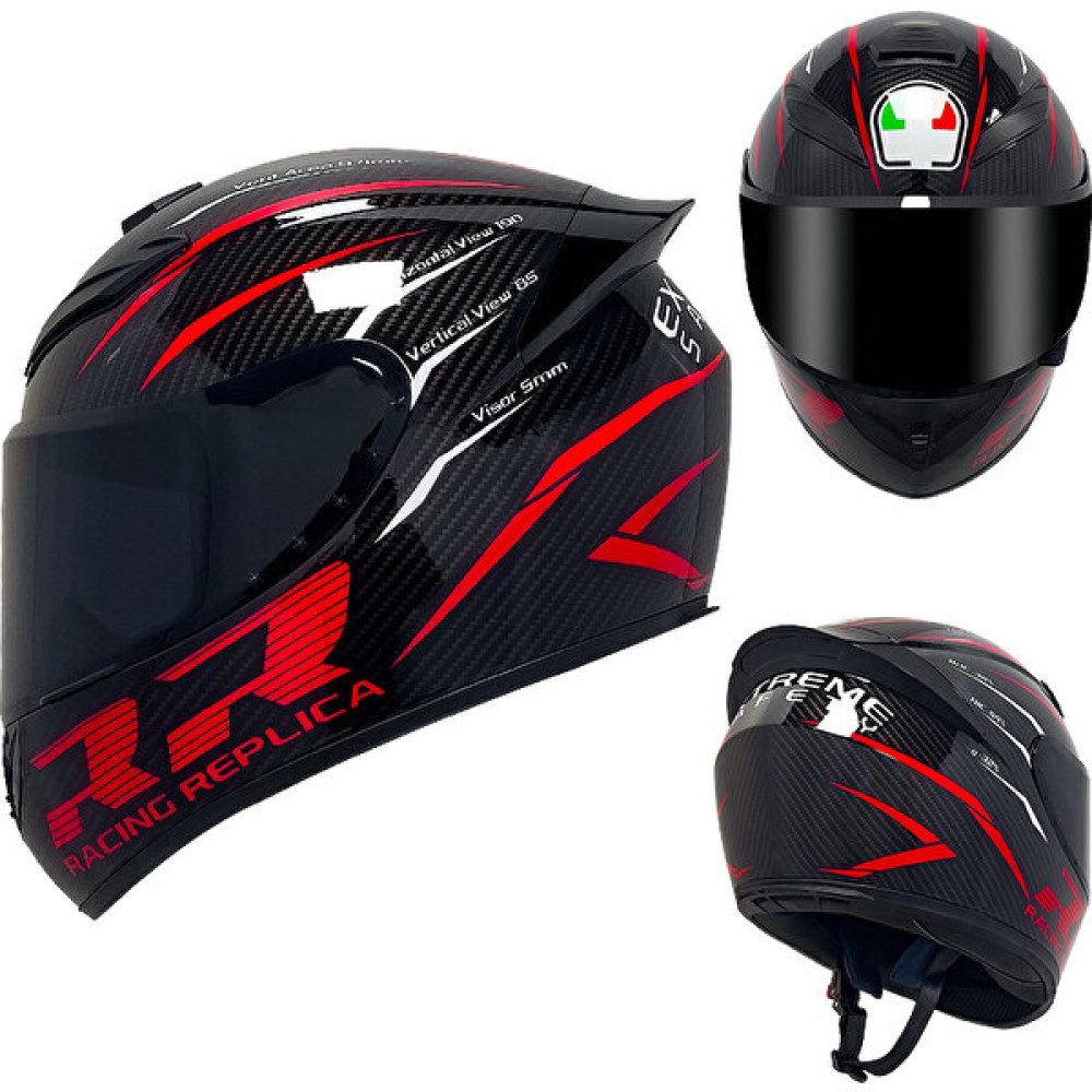 Demon Knight Motosiklet Kask Erkek ve Kadın Kış Kişilik Elektrikli Araba Kask (Yurt Dışından) - M - Siyah - Mavi Motorsiklet Kaskları Fiyatı