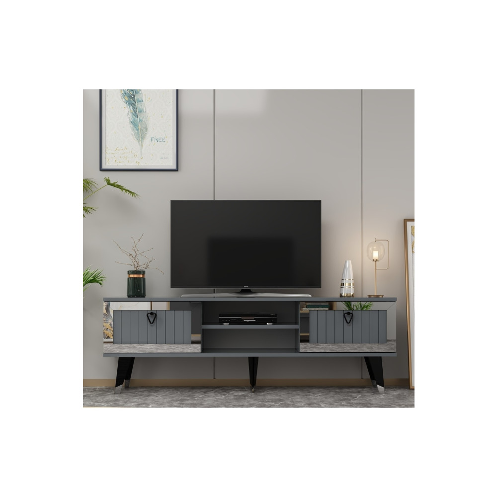 DEMONTE DECOR Lidya Tv Stand Antrasit-gümüş Tv Ünitesi / Sehpası Fiyatı
