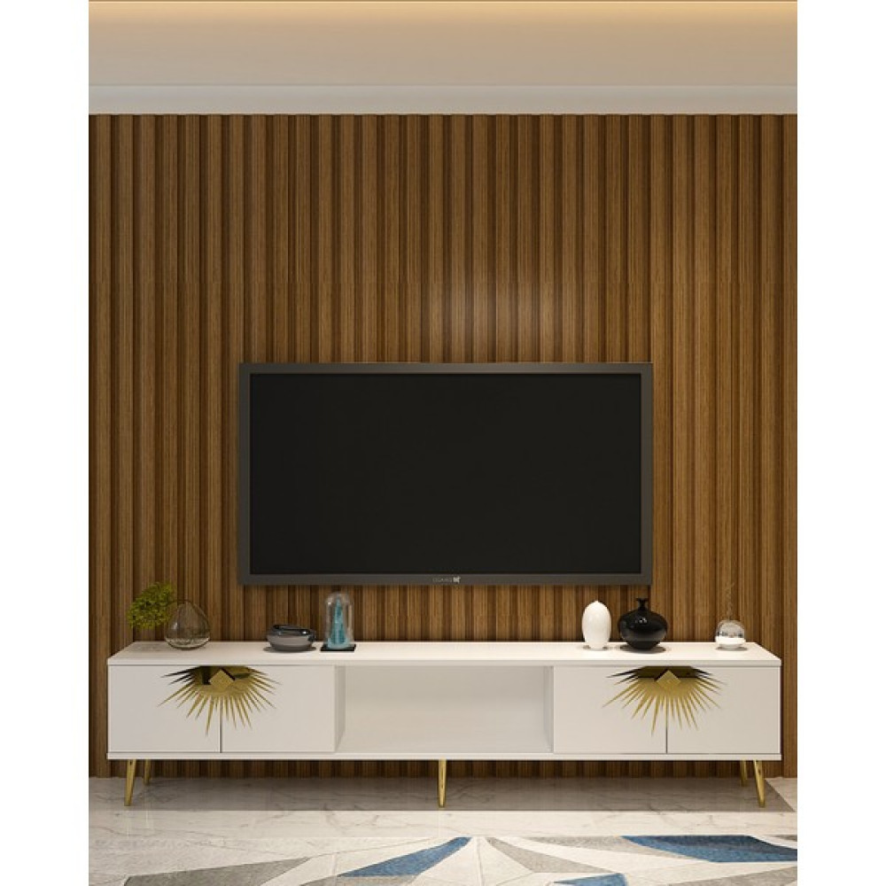 Demonte Decor Nidadd Tv Ünitesi Beyaz-Altın - TEK EBAT Tv Ünitesi / Sehpası Fiyatı