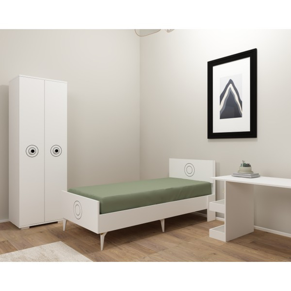 Demonte Decor Valens Çocuk Genç Odası (B-L-P) Beyaz-Beyaz - Beyaz Genç Odası Takımı / Seti Fiyatı