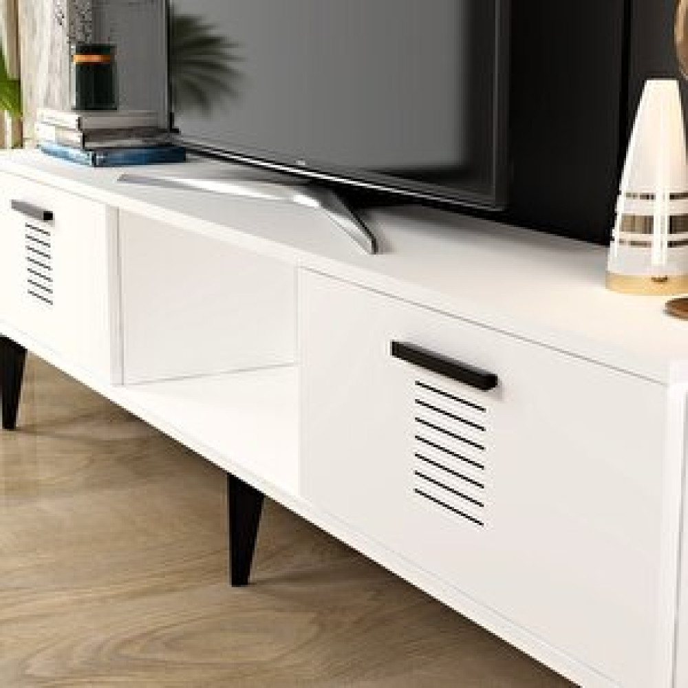 Demonte Dekor Asimo Tv Sehpasi Beyaz-beyaz Tv Ünitesi / Sehpası Fiyatı
