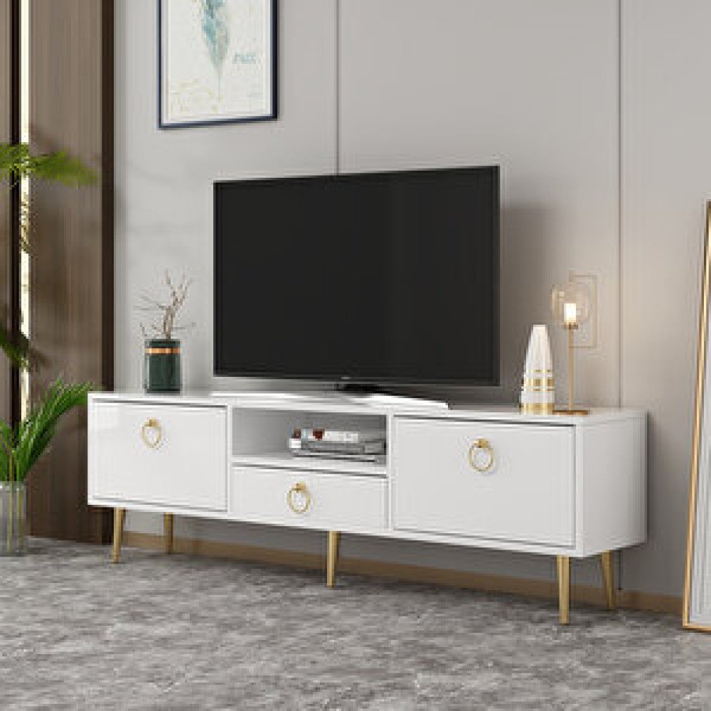 Demonte Dekor Drop Tv Ünitesi Beyaz Tv Ünitesi / Sehpası Fiyatı
