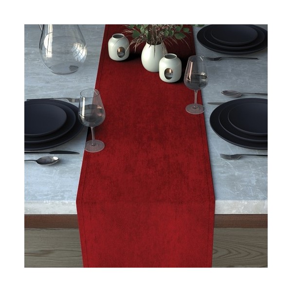 Demor Home Kadife Dokulu Saltanat Kırmızısı Runner - 40 x 140 cm - Kırmızı Runner Fiyatı