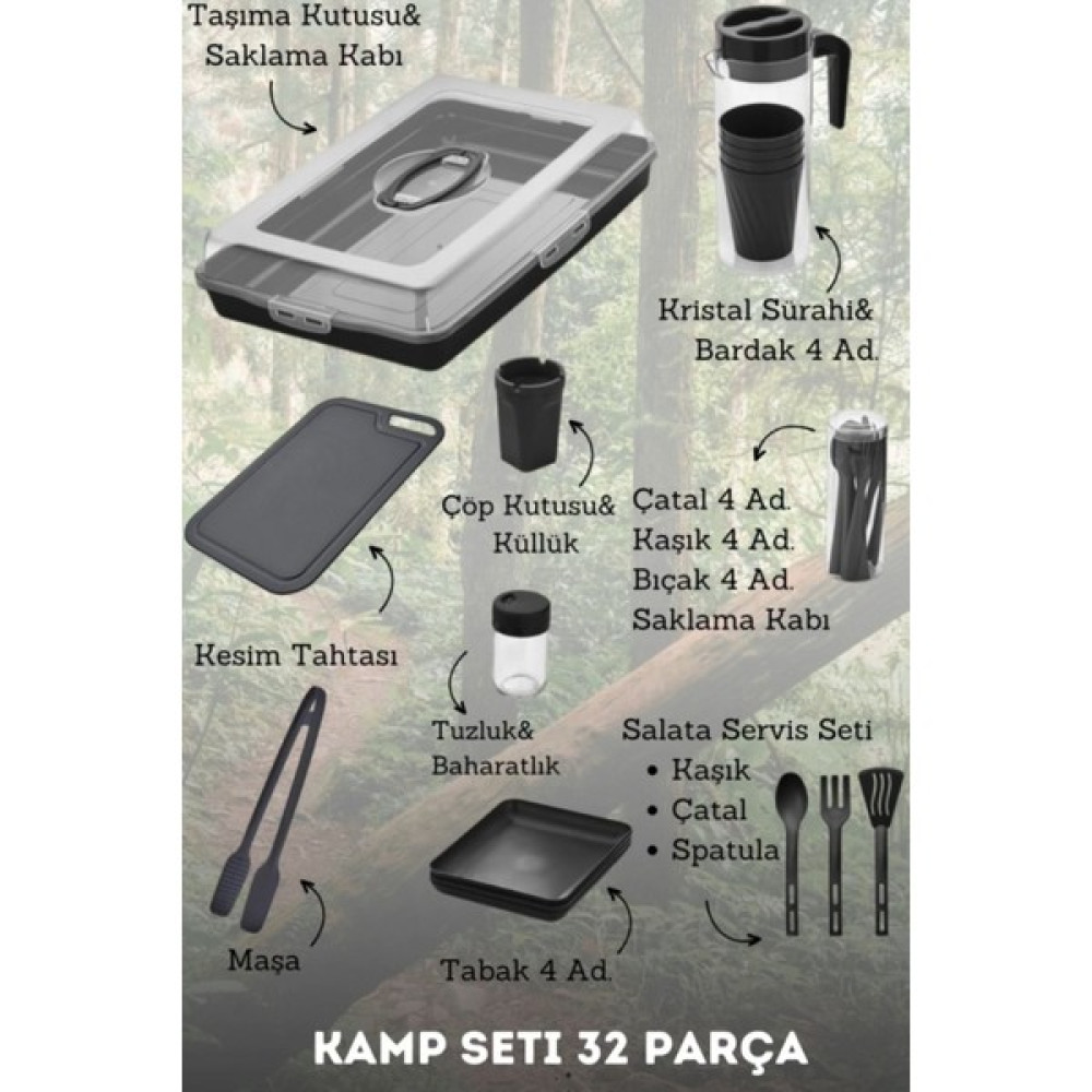 Dempa 41 Parça Kamp Seti Piknik Seti Outdoor Set - Antrasit Oto Boyaları Fiyatı