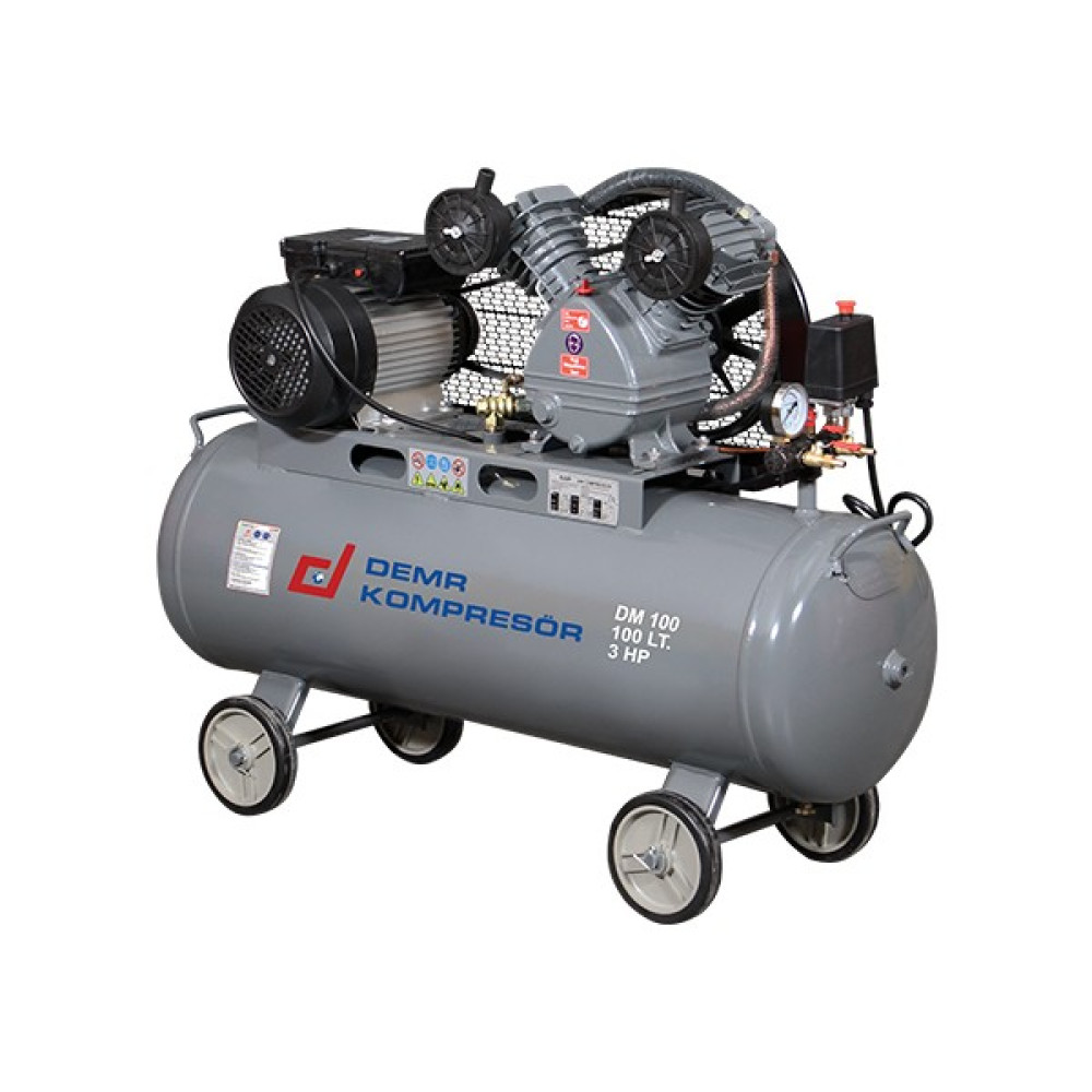 Demr Dm 100 100 Lt 2 Kafa 8 Bar 3 Hp Pistonlu Hava Kompresörü Hava Kompresörü Fiyatı
